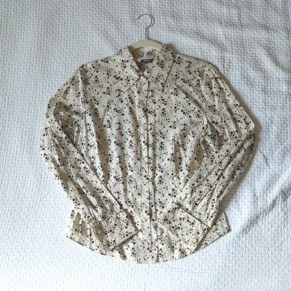 Mexx Button Up French Cuff Patterned Shirt - Picture 1 of 7